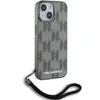 Apple iPhone 13 / 14 / 15 Karl Lagerfeld dėklas IML Mono KL Pattern &amp; Cord (KLHCP15SHKDPNSK) juodos spalvos