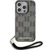 Apple iPhone 15 Pro Karl Lagerfeld dėklas IML Mono KL Pattern &amp; Cord (KLHCP15LHKDPNSK) juodos spalvos