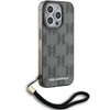 Apple iPhone 15 Pro Karl Lagerfeld dėklas IML Mono KL Pattern &amp; Cord (KLHCP15LHKDPNSK) juodos spalvos