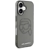 Dėklas Karl Lagerfeld IML Rhinestones Karl Head Apple iPhone 16 juodos spalvos