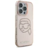 Dėklas Karl Lagerfeld IML Rhinestones Karl Head Apple iPhone 16 Pro rožinės spalvos