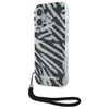 Karl Lagerfeld IML Zebra Pattern &amp; Cord Apple iPhone 16 Case - dėklas telefonui juodos spalvos
