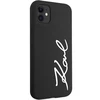 Karl Lagerfeld KLHCN61SKSVGK Apple iPhone 11 /Xr 6.1″ juodos spalvos kietas dėklas Silicone Signature