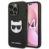 Apple iPhone 14 Pro Karl Lagerfeld dėklas Saffiano Choupette Head Patch juodos spalvos