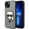 Apple iPhone 14 plus Karl Lagerfeld dėklas Saffiano Karl`s Head Patch sidabrinės spalvos