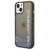 Apple iPhone 14 Karl Lagerfeld dėklas Liquid Glitter Elong juodos spalvos