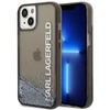 Apple iPhone 14 Karl Lagerfeld dėklas Liquid Glitter Elong juodos spalvos