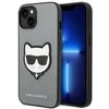 Karl Lagerfeld Saffiano Choupette Head Patch Case - dėklas skirtas Apple iPhone 14 Sidabrinis
