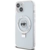 Apple iPhone 15 Karl Lagerfeld dėklas Ring Stand Karl Head MagSafe (KLHMP15SHMRSKHH) baltos spalvos