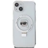 Apple iPhone 15 Karl Lagerfeld dėklas Ring Stand Karl Head MagSafe (KLHMP15SHMRSKHH) baltos spalvos