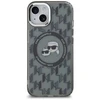 Apple iPhone 15 Karl Lagerfeld IML Monogram Karl&amp;Choupette Head MagSafe (KLHMP15SHMCKMHK) dėklas telefonui juodos spalvos