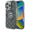 Karl Lagerfeld IML Monogram Karl &amp; Choupette Head MagSafe Apple iPhone 16 Pro - dėklas telefonui juodos spalvos