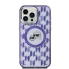 Apple iPhone 15 Karl Lagerfeld IML Monogram Karl&amp;Choupette Head MagSafe (KLHMP15SHMCKMHU) dėklas telefonui violetinės spalvos