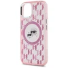 Dėklas Karl Lagerfeld KLHMP15SHMCKMHP Apple iPhone 15 6.1″ rožinės spalvos IML Monogram Karl&Choupette Head MagSafe