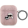 Apple AirPods Karl Lagerfeld Cover Monogram Karl & Choupette Head ausinių dėklas rožinės spalvos