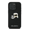 Karl Lagerfeld Monogram Karl &amp; Choupette Head Pin - dėklas skirtas Apple iPhone 16 Pro juodas