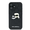 Karl Lagerfeld Monogram Karl &amp; Choupette Head Pin - dėklas skirtas Apple iPhone 16 juodas