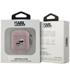 Apple AirPods Karl Lagerfeld Cover Monogram Karl & Choupette Head ausinių dėklas rožinės spalvos