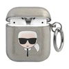 Apple AirPods ausinių dėklas Karl Lagerfeld Glitter Karl`s Head (KLA2UKHGK) juodos spalvos