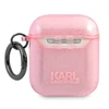 Dėklas Karl Lagerfeld KLA2UKHGP AirPods dangtelis rožinis/rožinis Blizgus Karl`s Head