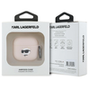 Dėklas Karl Lagerfeld KLA4RUNCHP AirPods 4 cover rožinės spalvos silikoninis Choupette Head 3D