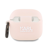 Dėklas Karl Lagerfeld KLA4RUNCHP AirPods 4 cover pink Silicone Choupette Head 3D