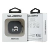 Dėklas Karl Lagerfeld KLA4RUNKCHK AirPods 4 cover juodos spalvos silikoninis Karl&amp;Chaupette Head 3D