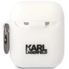 Karl Lagerfeld KLACA2SILKCW AirPods 1/2 dėklas baltos spalvos Silicone Karl & Choupette