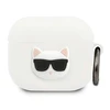 Apple AirPods 3 ausinių dėklas Karl Lagerfeld silikoninis Choupette (KLACA3SILCHWH) baltos spalvos
