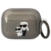 Apple AirPods Pro Karl Lagerfeld Gliter Karl&amp;Choupette (KLAPHNKCTGK) ausinių dėklas juodos spalvos