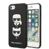 Karl Lagerfeld KLHCI8SAKICKCBK iPhone 7/8 / SE 2020 / SE 2022 juodas/juodas kietas dėklas Saffiano Ikonik Karl&amp;Choupette Head