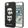 Karl Lagerfeld KLHCI8SAKICKCBK iPhone 7/8 / SE 2020 / SE 2022 juodas/juodas kietas dėklas Saffiano Ikonik Karl&amp;Choupette Head