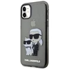 Apple iPhone 11 / XR Karl Lagerfeld dėklas Gliter Karl&amp;Choupette (KLHCN61HNKCTGK) juodos spalvos