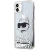Apple iPhone 11 / XR Karl Lagerfeld dėklas Glitter Choupette Head (KLHCN61LNCHCS) sidabrinės spalvos