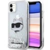 Apple iPhone 11 / XR Karl Lagerfeld dėklas Glitter Choupette Head (KLHCN61LNCHCS) sidabrinės spalvos