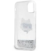 Apple iPhone 11 / XR Karl Lagerfeld dėklas Glitter Choupette Head (KLHCN61LNCHCS) sidabrinės spalvos