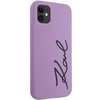 Karl Lagerfeld dėklas, skirtas iPhone 11 / Xr KLHCN61SKSVGU purpurinis kietas dėklas Silikoninis parašas