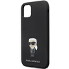 Apple iPhone 11 Karl Lagerfeld silikoninis dėklas Ikonik Metal Pin (KLHCN61SMHKNPK) juodos spalvos