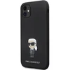 Apple iPhone 11 Karl Lagerfeld silikoninis dėklas Ikonik Metal Pin (KLHCN61SMHKNPK) juodos spalvos