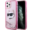 Apple iPhone 12 / 12 Pro Karl Lagerfeld dėklas Glitter Choupette Head (KLHCP12MLNCHCP) rožinės spalvos