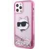 Apple iPhone 12 / 12 Pro Karl Lagerfeld dėklas Glitter Choupette Head (KLHCP12MLNCHCP) rožinės spalvos