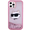 Apple iPhone 12 / 12 Pro Karl Lagerfeld dėklas Glitter Choupette Head (KLHCP12MLNCHCP) rožinės spalvos