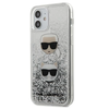Dėklas Karl Lagerfeld KLHCP12SKCGLSL iPhone 12 mini 5,4" sidabrinė/sidabrinis hardcase Liquid Glitter Karl&Choupette