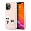 Apple iPhone 13 Pro Karl Lagerfeld dėklas Silicone Karl &amp; Choupette (KLHCP13LSSKCI) light rožinės spalvos
