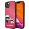 Apple iPhone 13 Mini Karl Lagerfeld dėklas Ikonik Karl &amp; Choupette (KLHCP13SPCUSKCP) rožinės spalvos