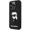 Karl Lagerfeld KLHCP14L3DRKINK Apple iPhone 14 Pro 6.1″ juodos spalvos kietas dėklas Rubber Ikonik 3D