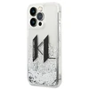 Apple iPhone 14 Pro Karl Lagerfeld dėklas Liquid Glitter Big KL sidabrinės spalvos