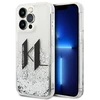 Apple iPhone 14 Pro Karl Lagerfeld dėklas Liquid Glitter Big KL sidabrinės spalvos