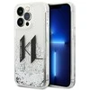 Apple iPhone 14 Pro Karl Lagerfeld dėklas Liquid Glitter Big KL sidabrinės spalvos