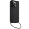 Karl Lagerfeld dėklas iPhone 14 Pro 6,1 KLHCP14LSACKLHPK juodas Saffiano Mono Chain